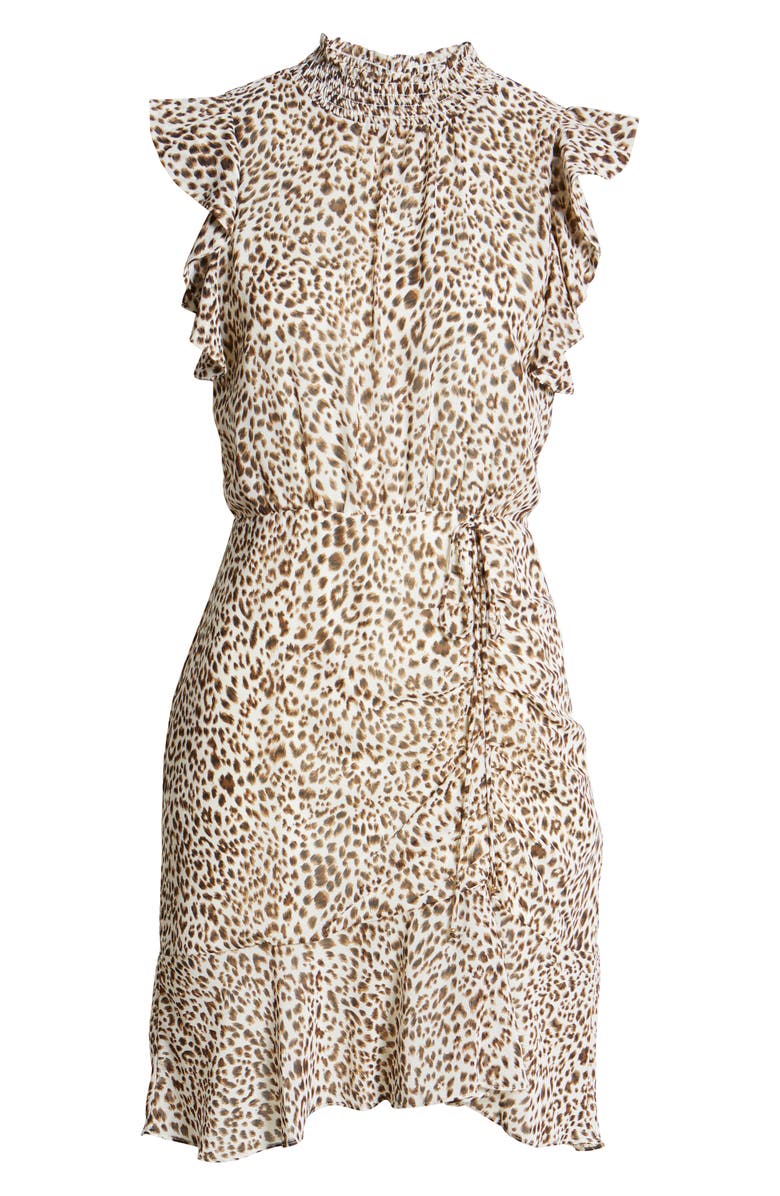 Sam Edelman High Neck Sleeveless Smocked Dress, Alternate, color, 