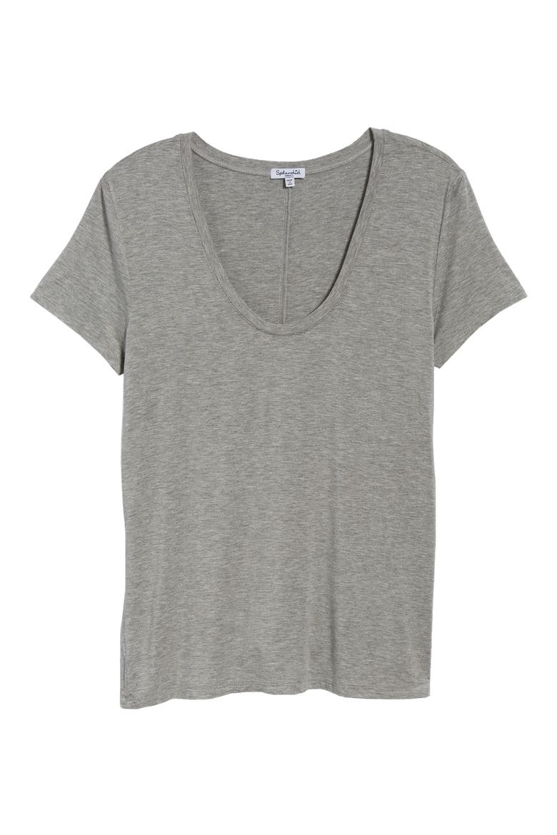 Scoop Neck Jersey Tee, Alternate, color, HEATHER GREY