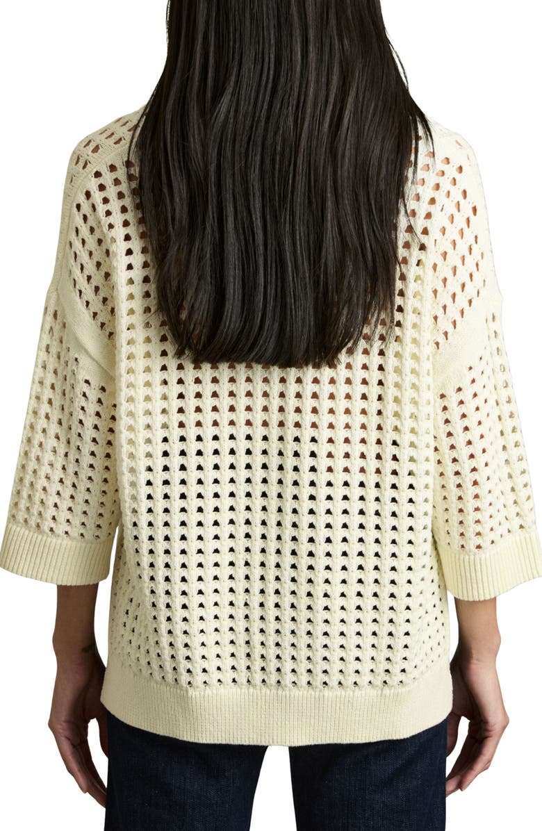 Reiss Reika Open Stitch Cotton Polo Sweater, Alternate, color, 