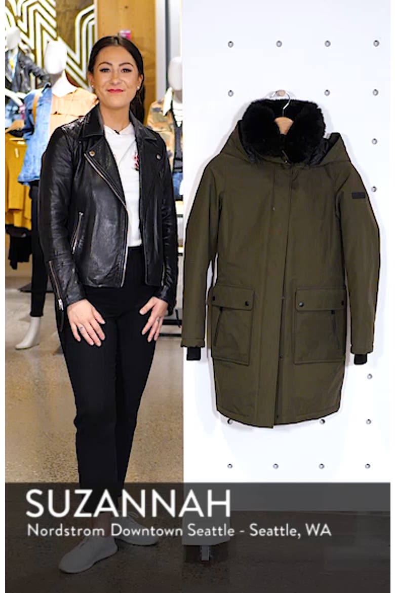 Faux Fur Trim Canvas Parka video