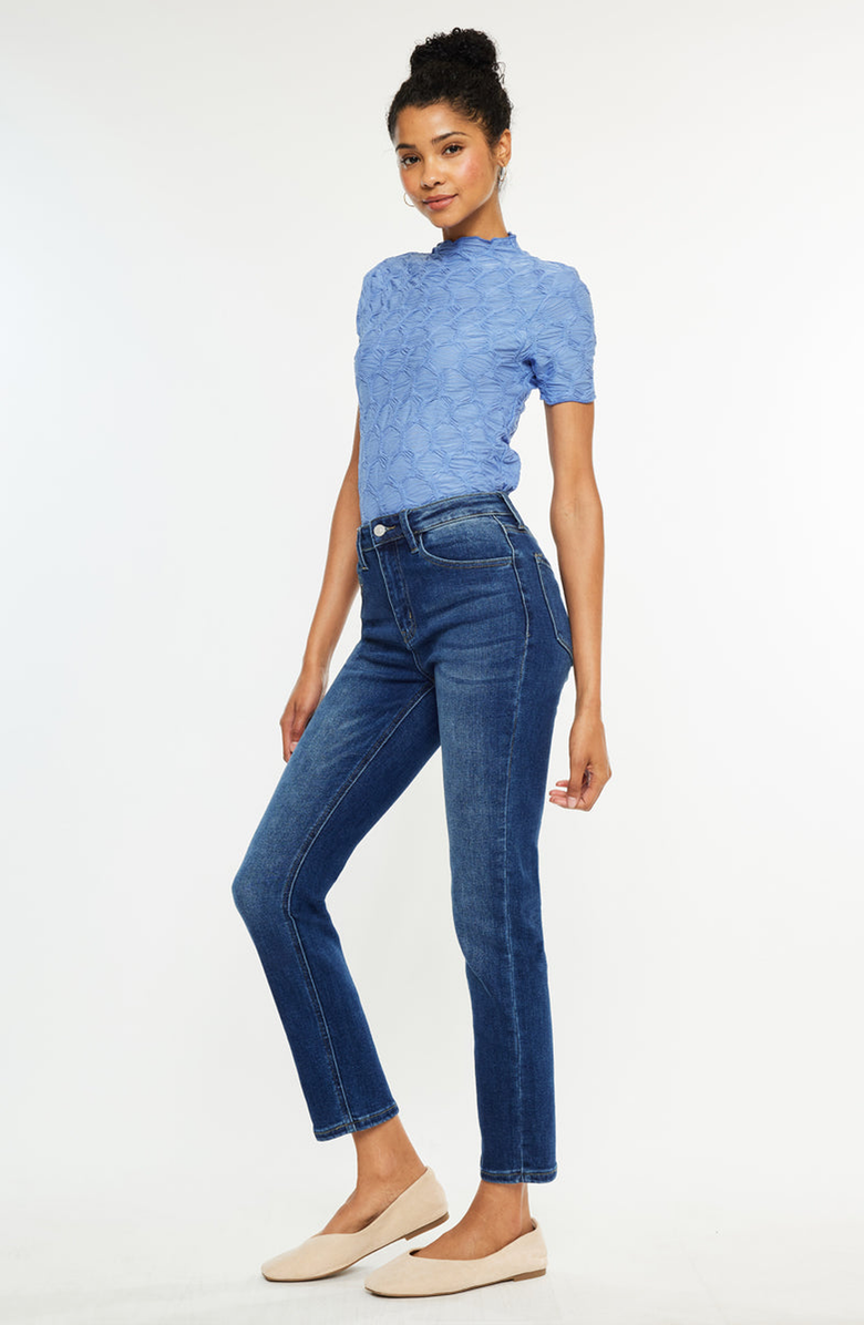 KanCan Adaline High Rise Slim Straight Jeans, Alternate, color, Dark Wash