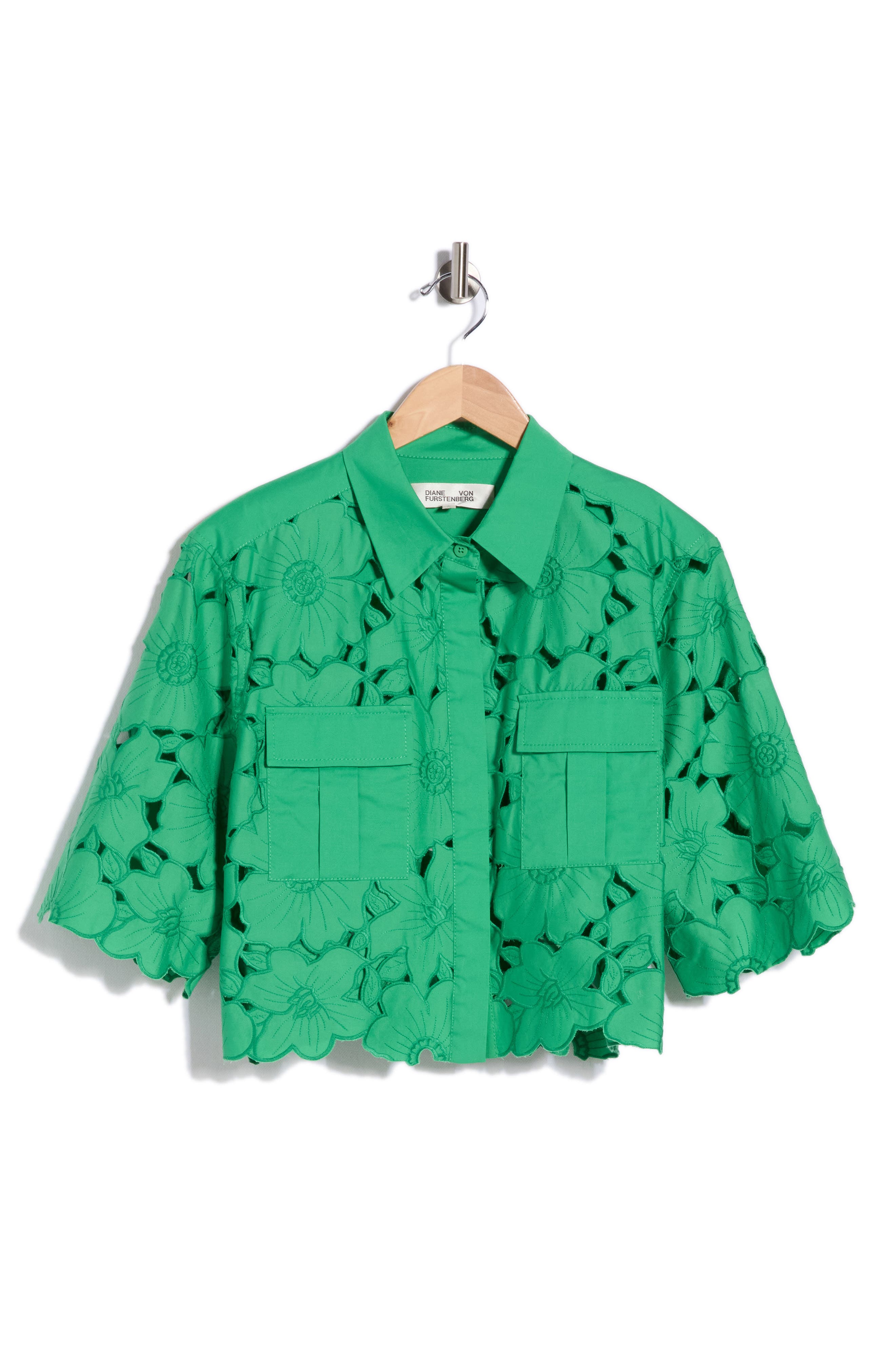 DVF Joan Embroidered Crop Top