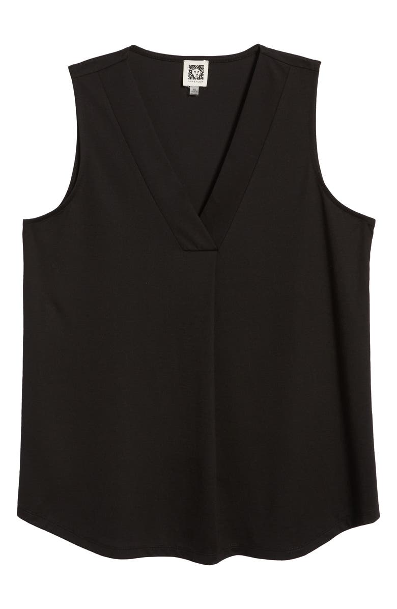 Anne Klein Harmony Pleat Neck Shell, Alternate, color, Anne Black