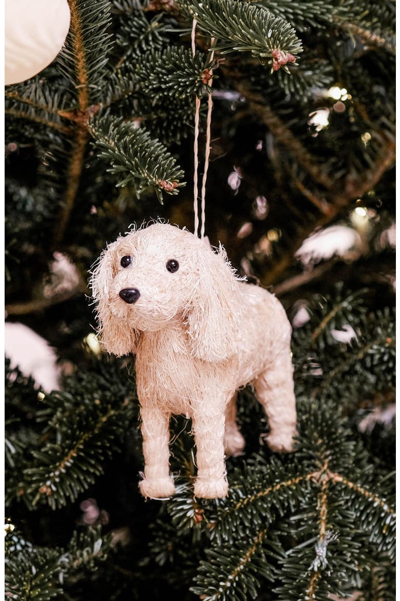 Labrador Handwoven Ornament, Alternate, color, WHITE