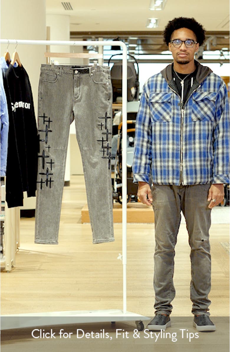 Bryant Clouded Mist Cross Skinny Jeans, sales video thumbnail