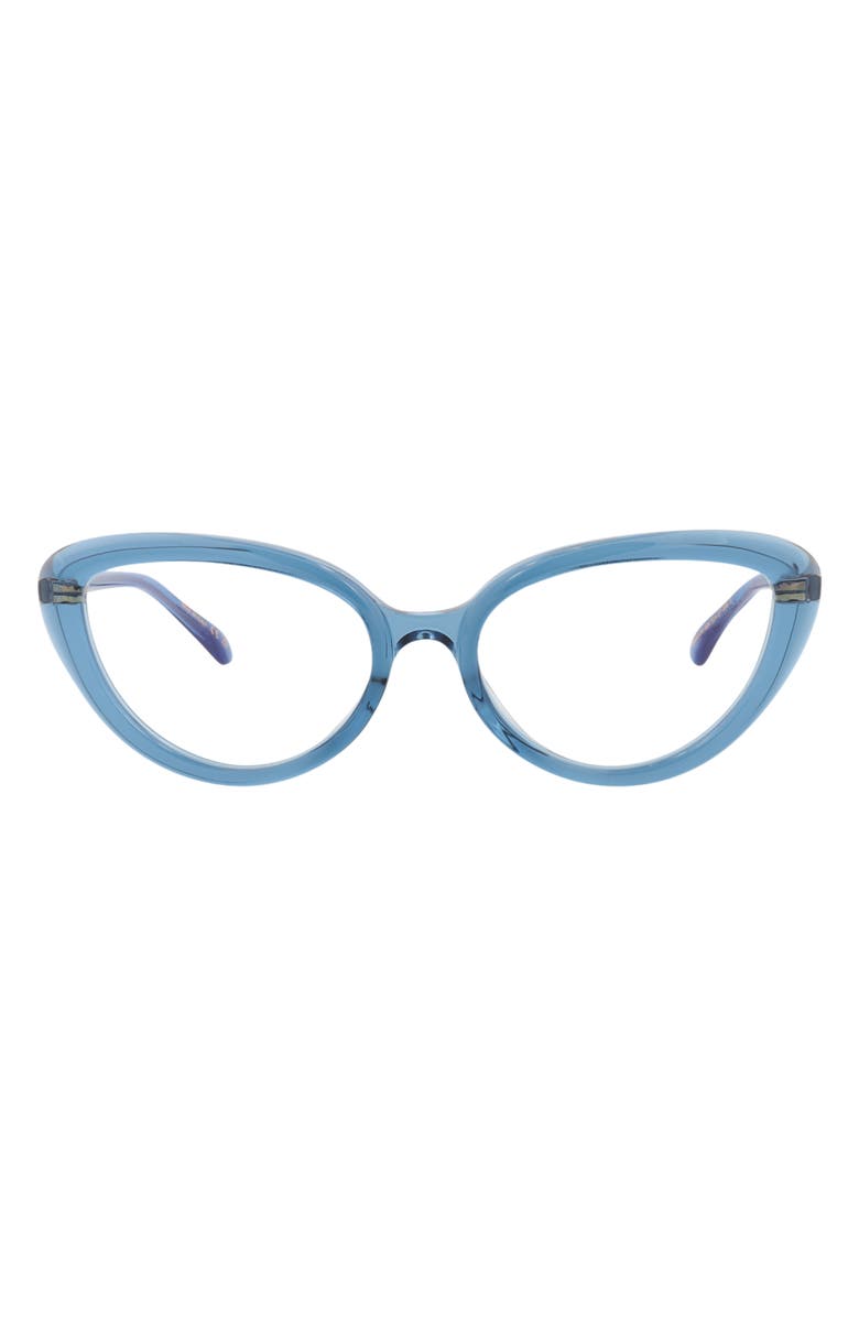 Pomellato Novelty 53mm Cat Eye Optical Glasses, Main, color, Light Blue Transparent