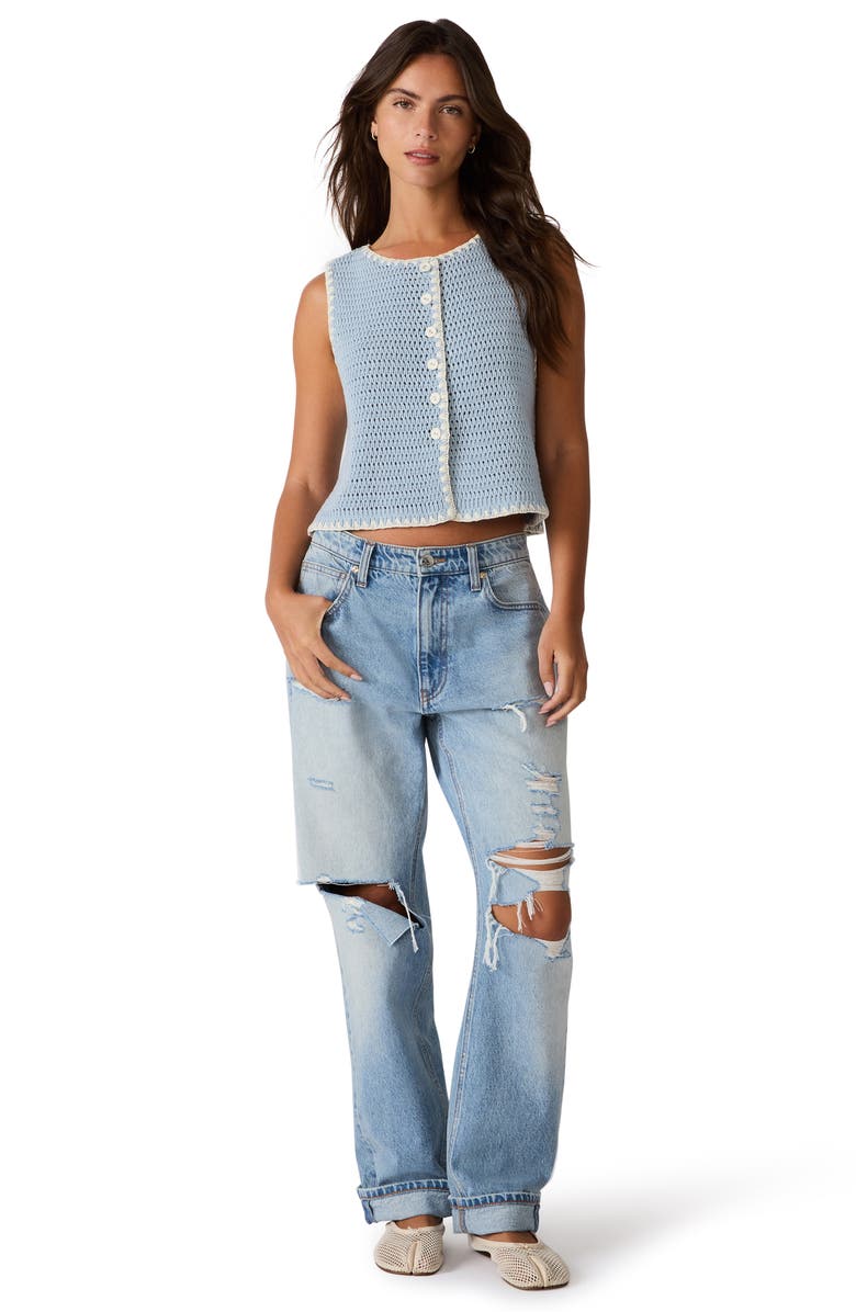 Steve Madden Annya Sweater Vest, Alternate, color, Blue Ice