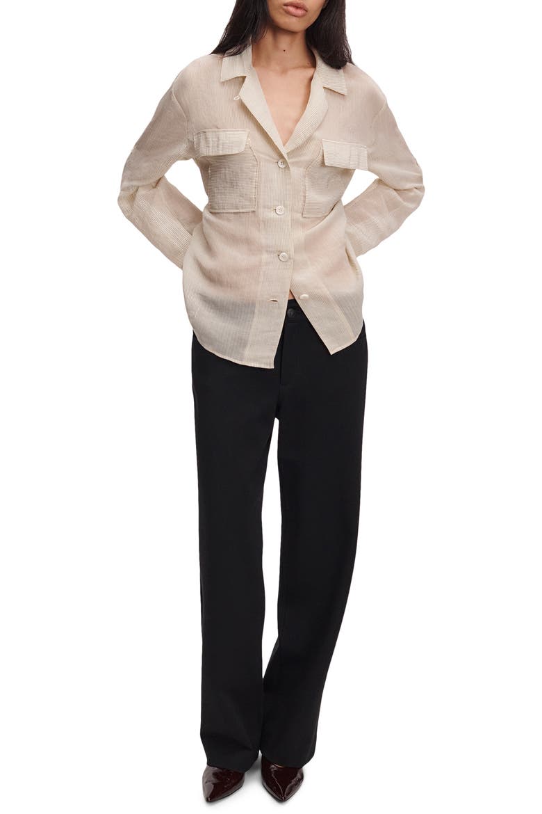 Sonny Stripe Tie Waist Shirt, Alternate, color, WHITE STRIPE