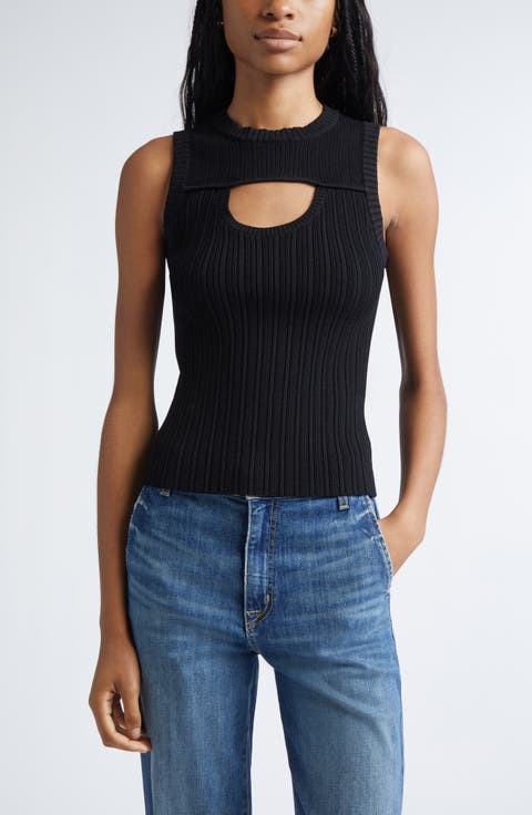 Morgann Cutout Sleeveless Rib Knit Top