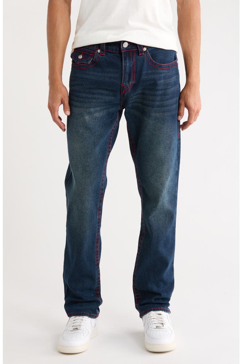 Geno Big T Flap Pocket Slim Jeans, Main, color, DARK WOODLAND WASH