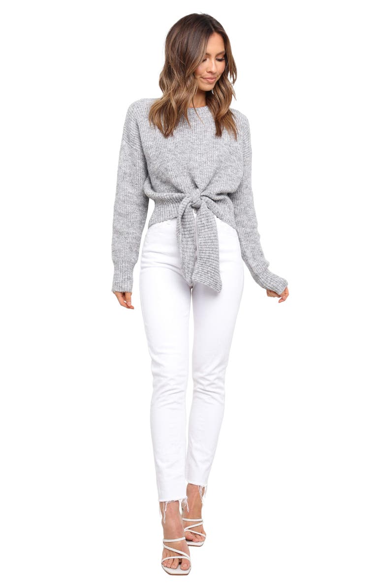 Petal & Pup Captivate Tie Hem Sweater, Alternate, color, Grey