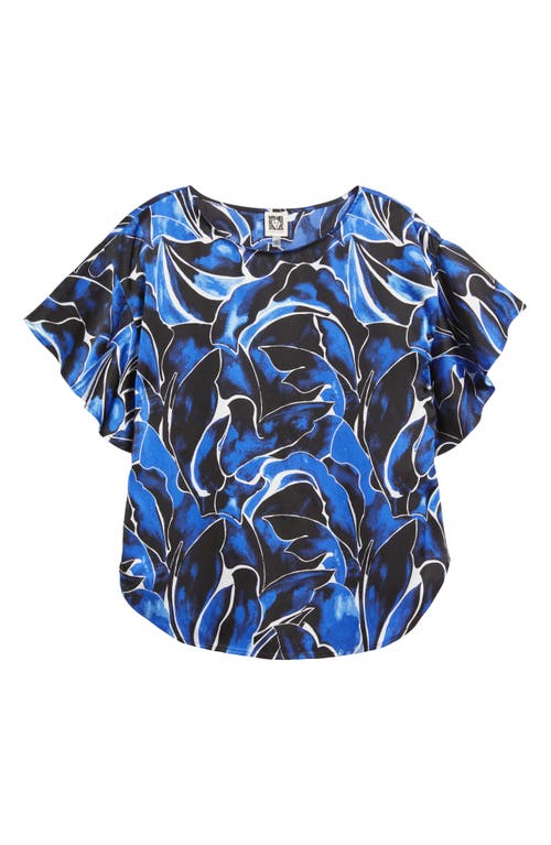 ANNE KLEIN ANNE KLEIN PRINT FLUTTER SLEEVE TOP