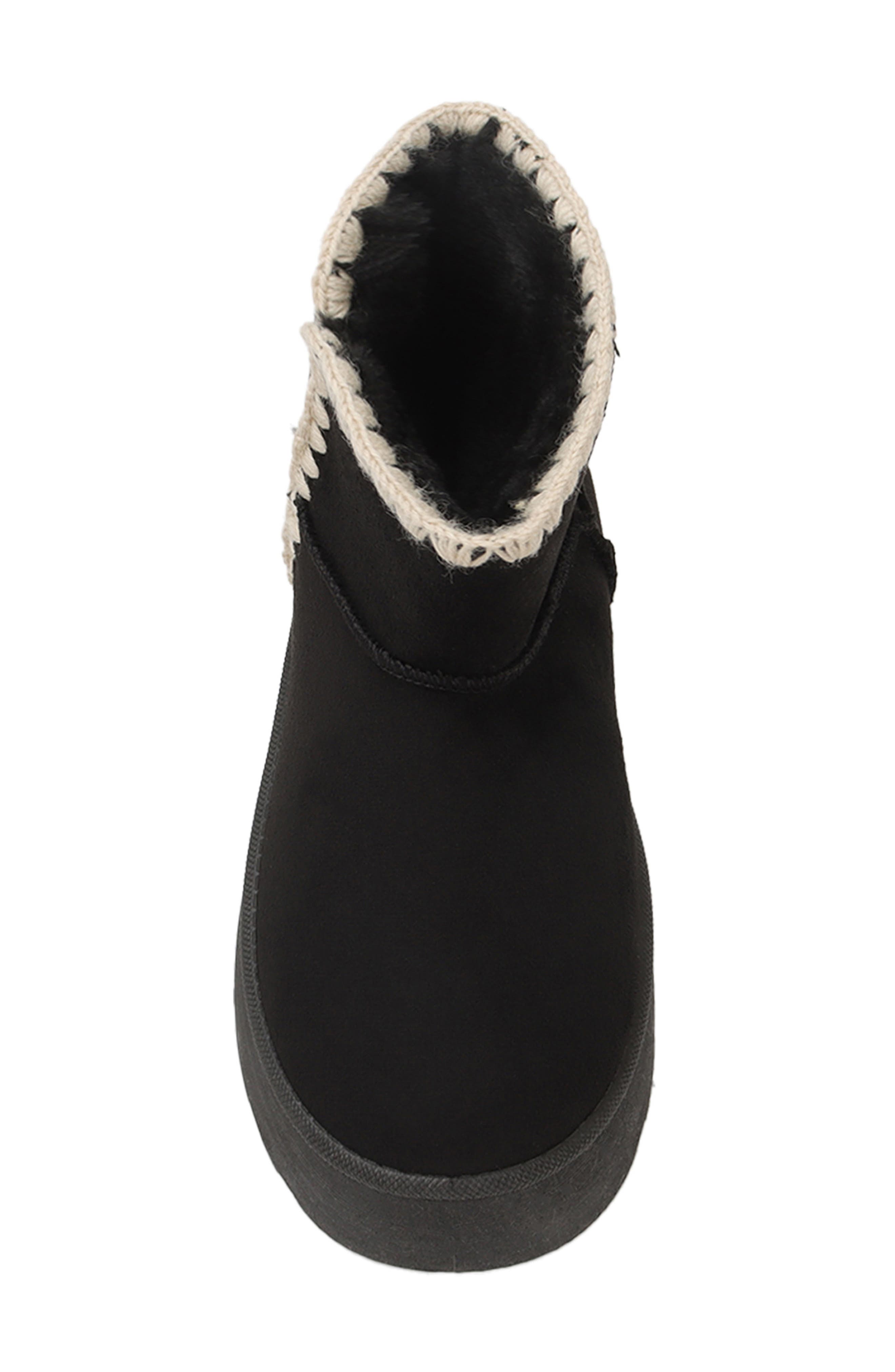 Owen Embroidered Faux Suede Boot, Alternate, color, BLACK