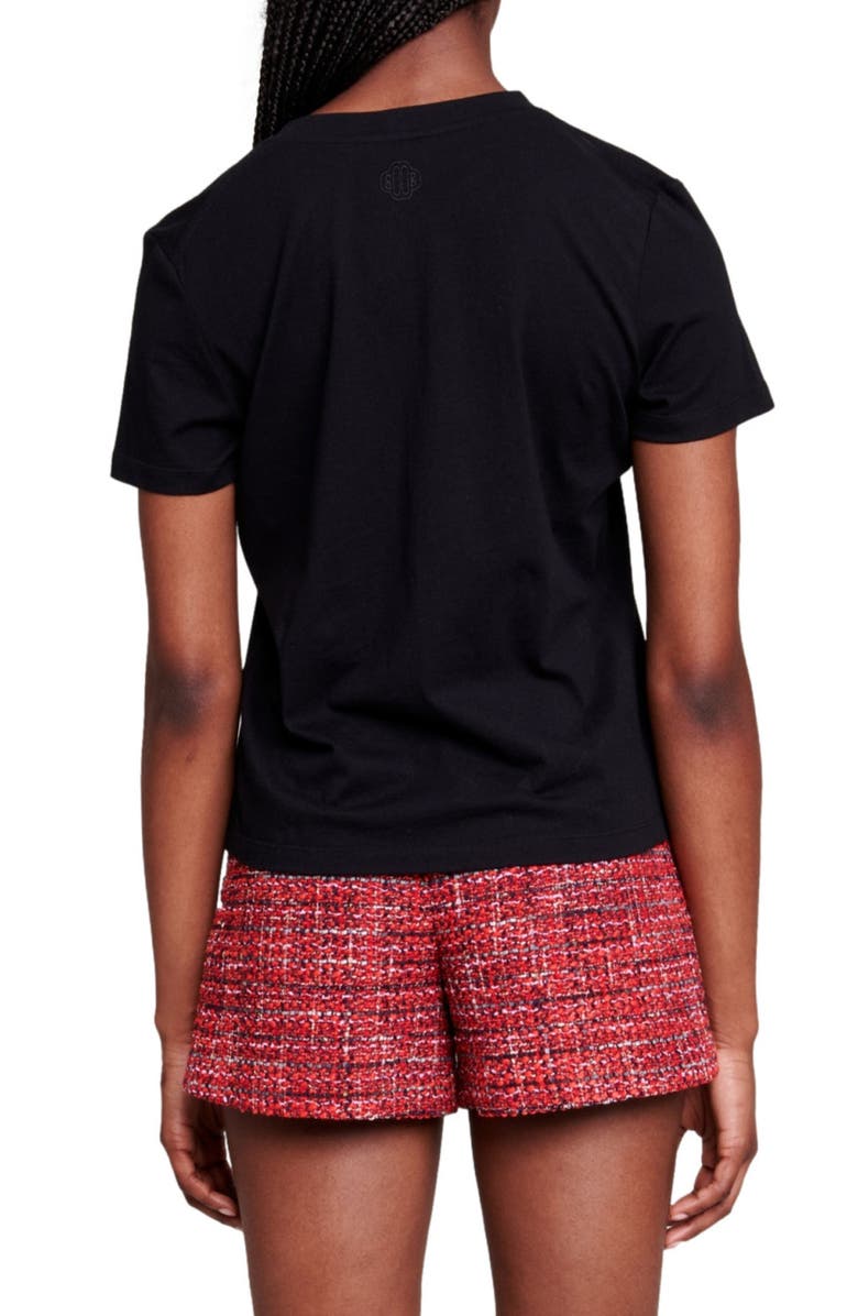 maje Toukana Crystal Embellished Cotton T-Shirt, Alternate, color, 