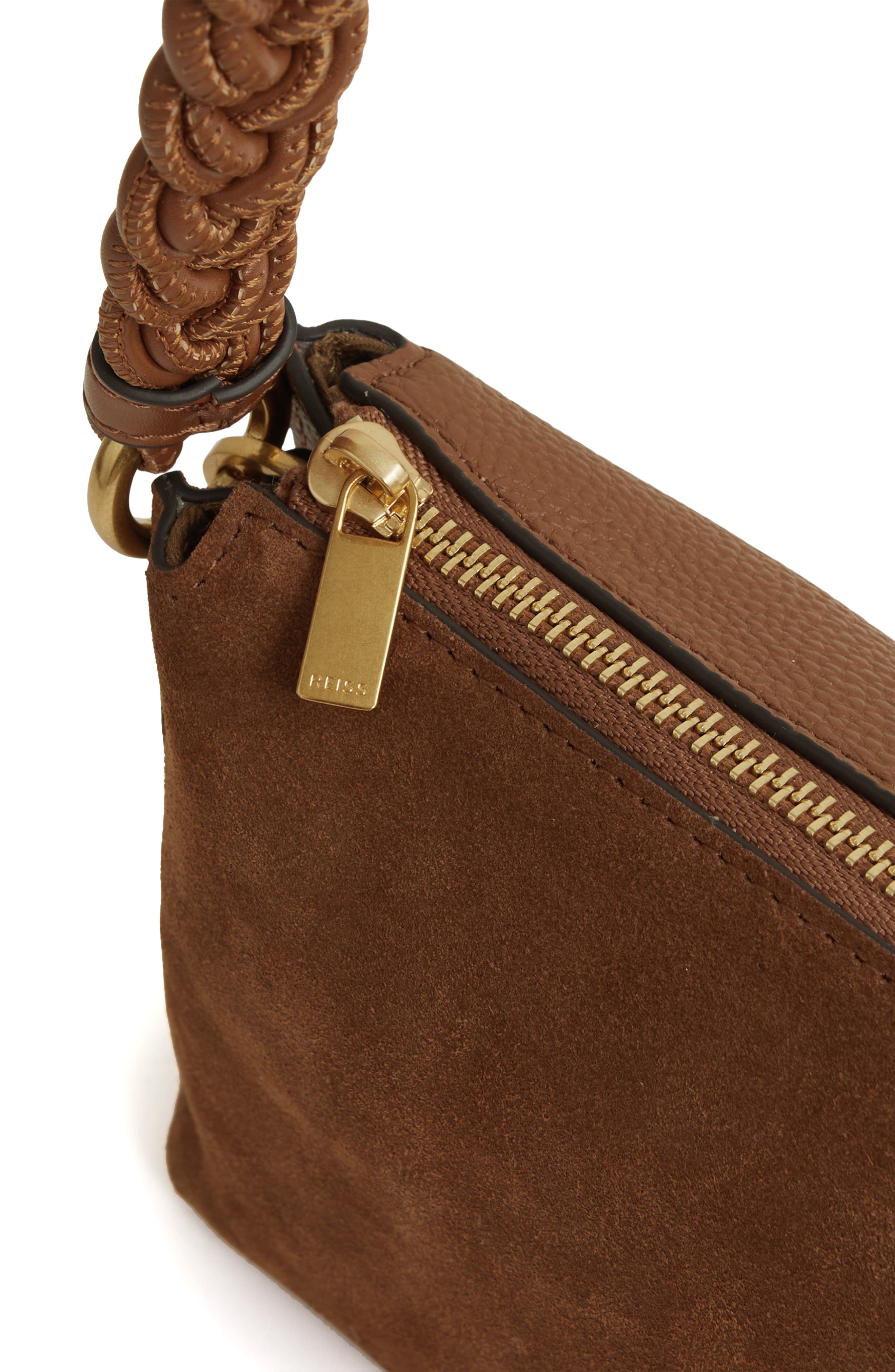 Reiss Paige Suede Crossbody Bag, Alternate, color, 