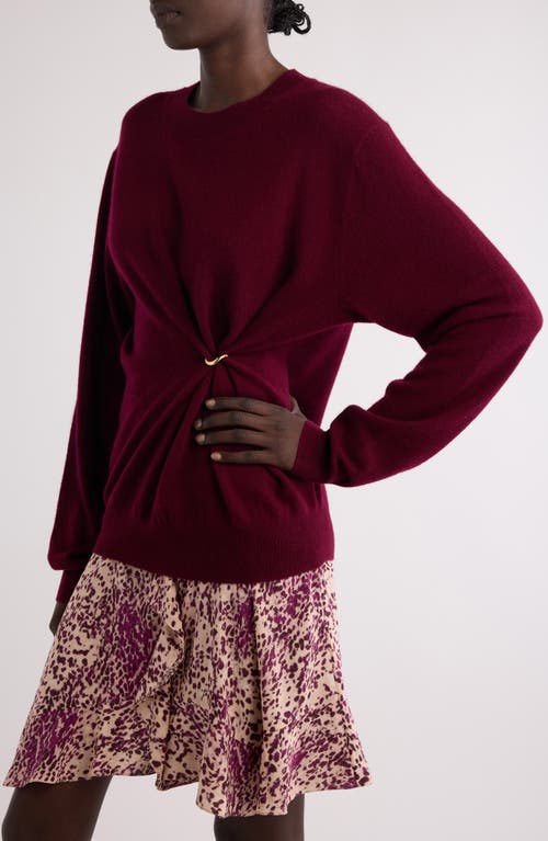 Isabel Marant Ilaria Twisted Merino Wool & Cashmere Sweater In Burgundy