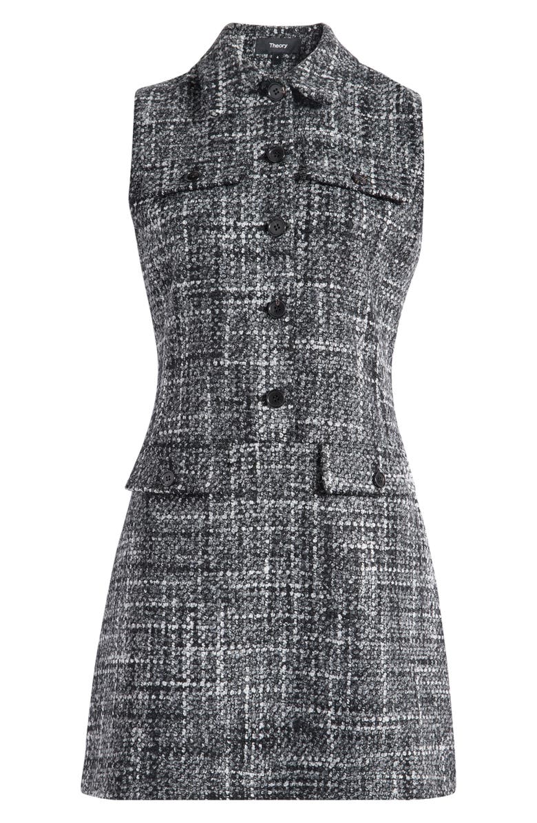 Theory Sleeveless Tweed Minidress, Alternate, color, Black Multi