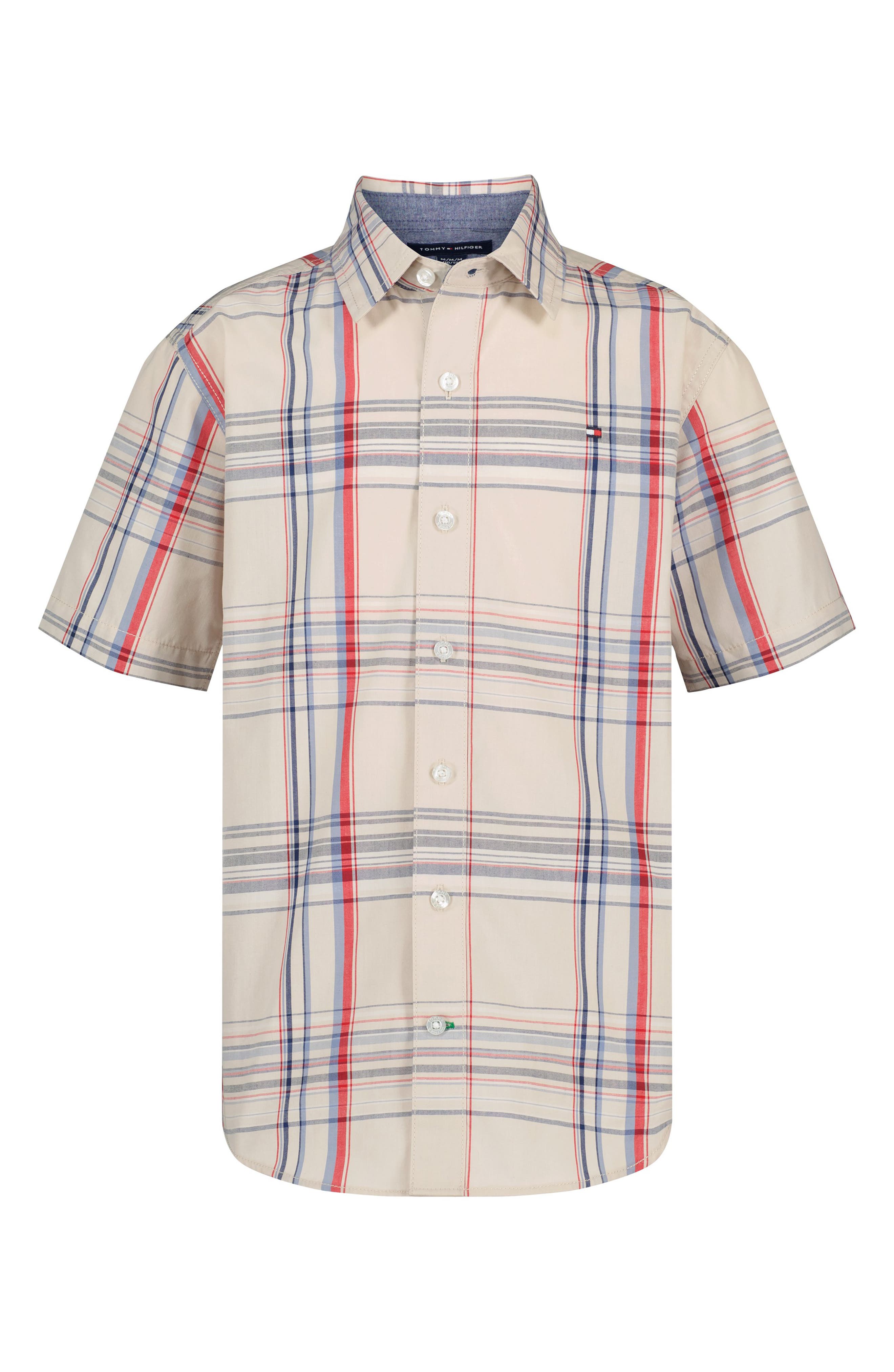 Tommy Hilfiger Kids' Plaid Short Sleeve Button-Up Shirt
