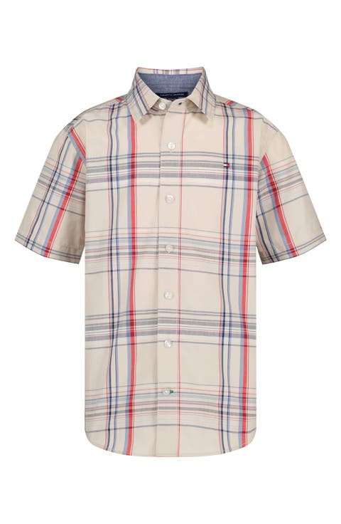 Kids' Plaid Short Sleeve Button-Up Shirt (Little Kid & Big Kid)