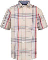 Tommy Hilfiger Kids' Plaid Short Sleeve Button-Up Shirt