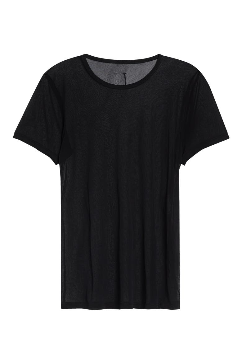 Crepe Jersey T-Shirt, Main, color, BLACK