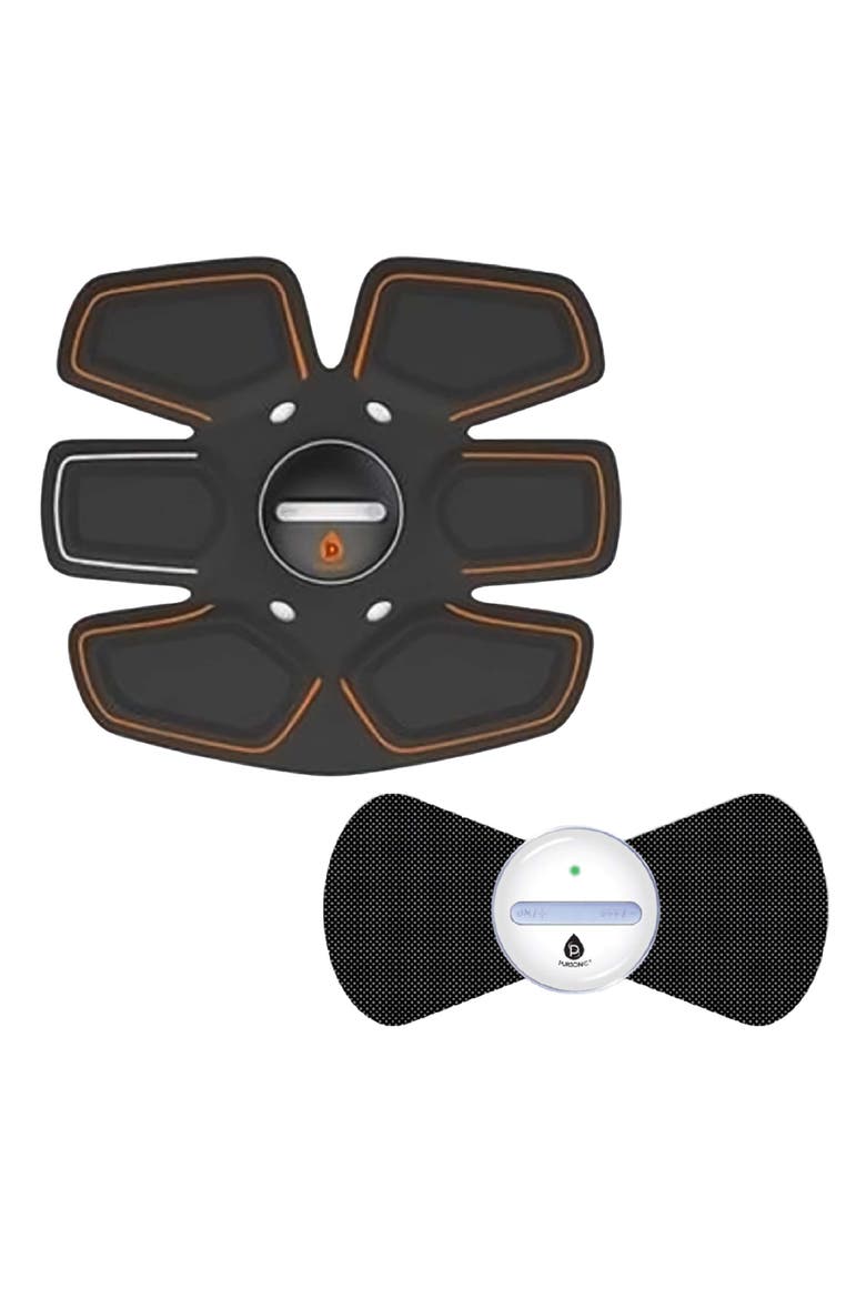 Wireless Muscle Stimulator & Abdominal Toning Massager Set, Main, color, Black