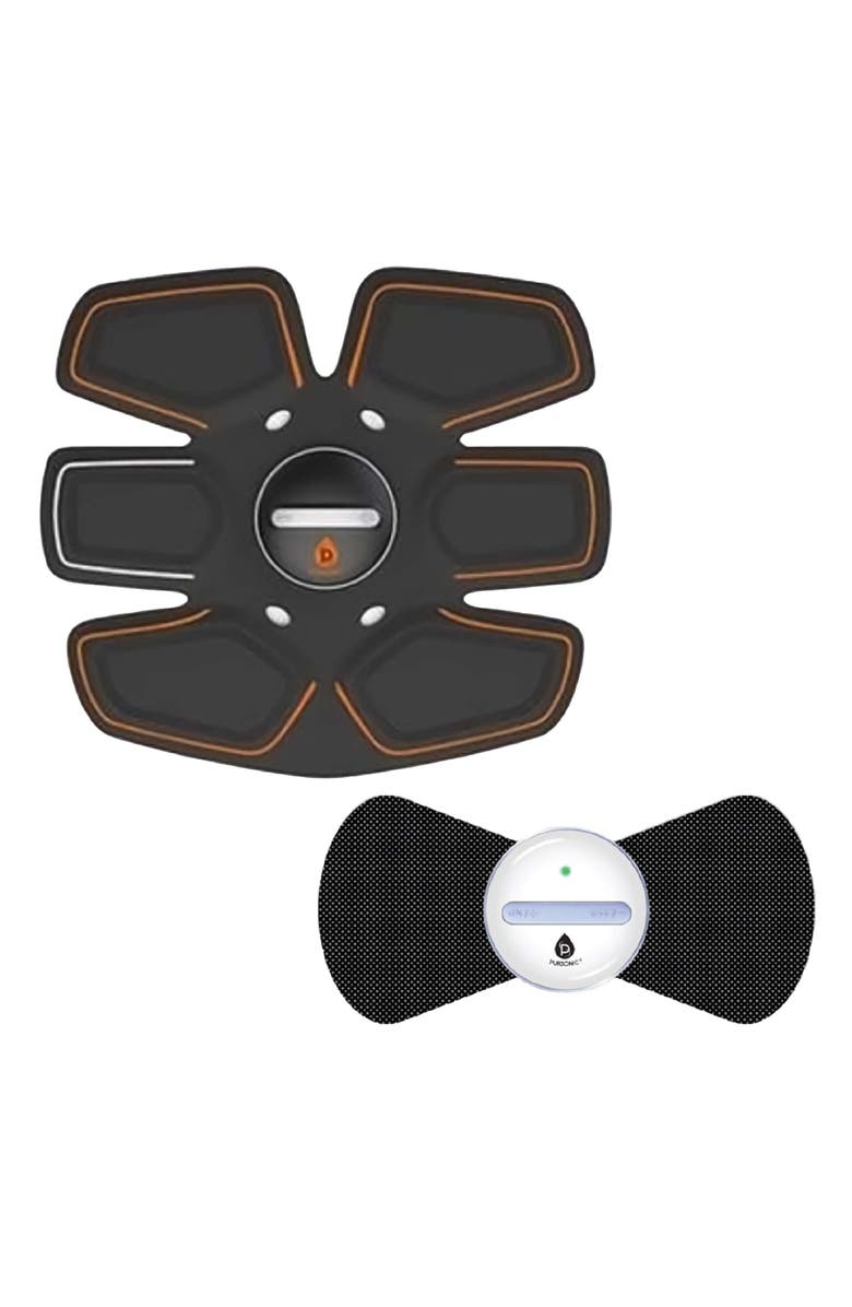 PURSONIC Wireless Muscle Stimulator & Abdominal Toning Massager Set, Main, color, Black