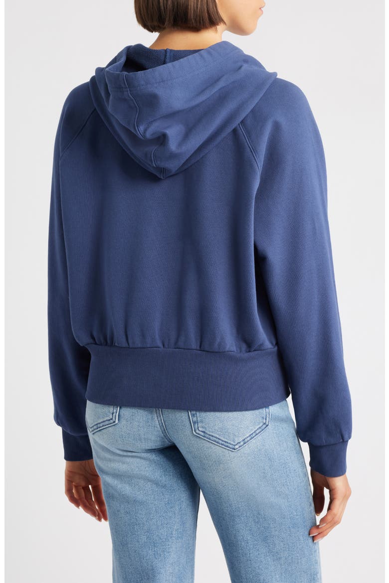 Crop Cotton Hoodie, Alternate, color, NAVY