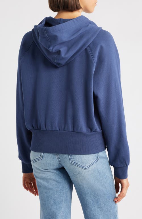 City Blues Crop Cotton Hoodie In Blue
