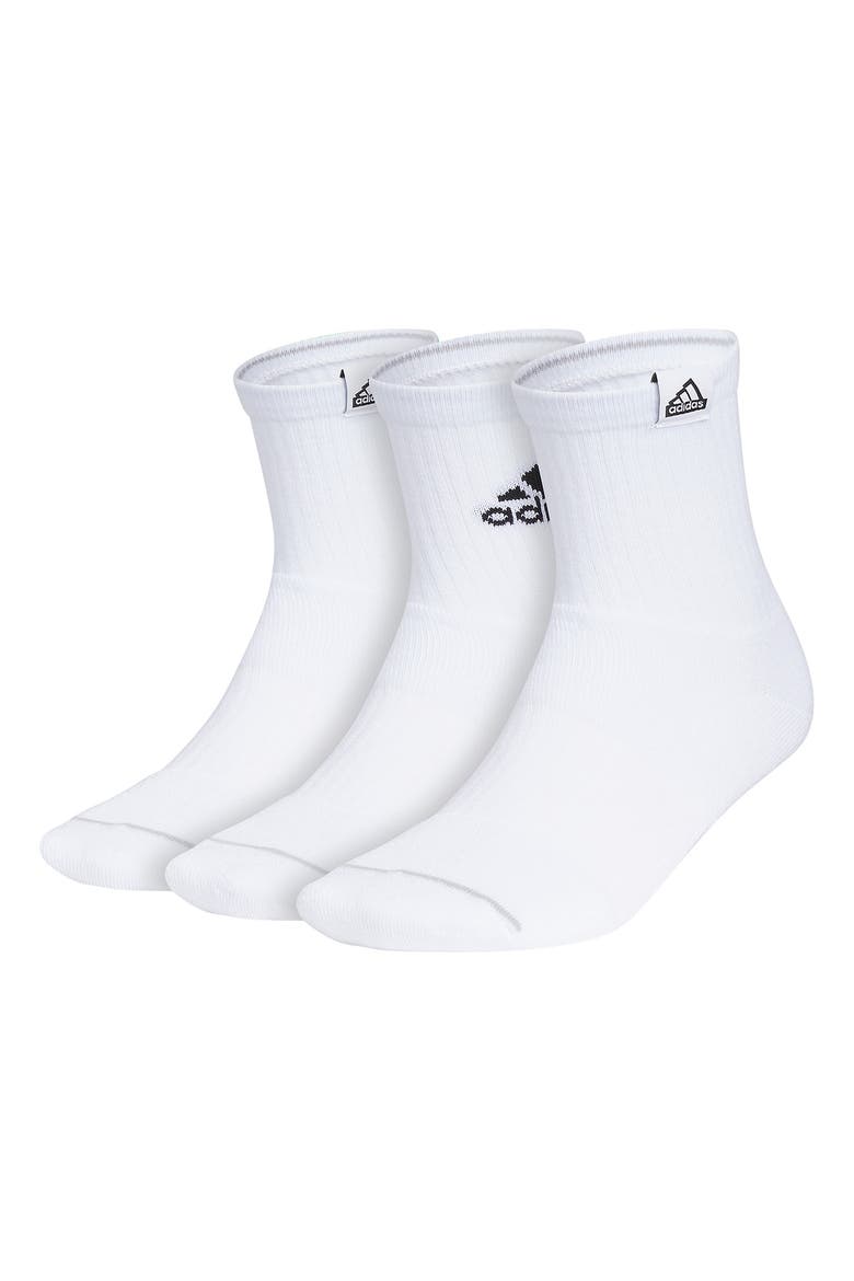 3-Pack AEROREADY 3.0 Cushioned Sport Quarter Socks, Main, color, WHITE/ BLACK