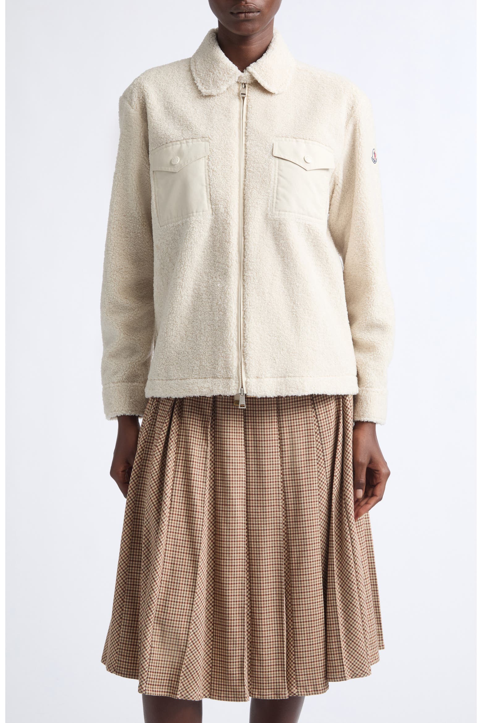 Revert Method Moncler High Pile Fleece Zip-Up Overshirt (Women) | Nordstrom