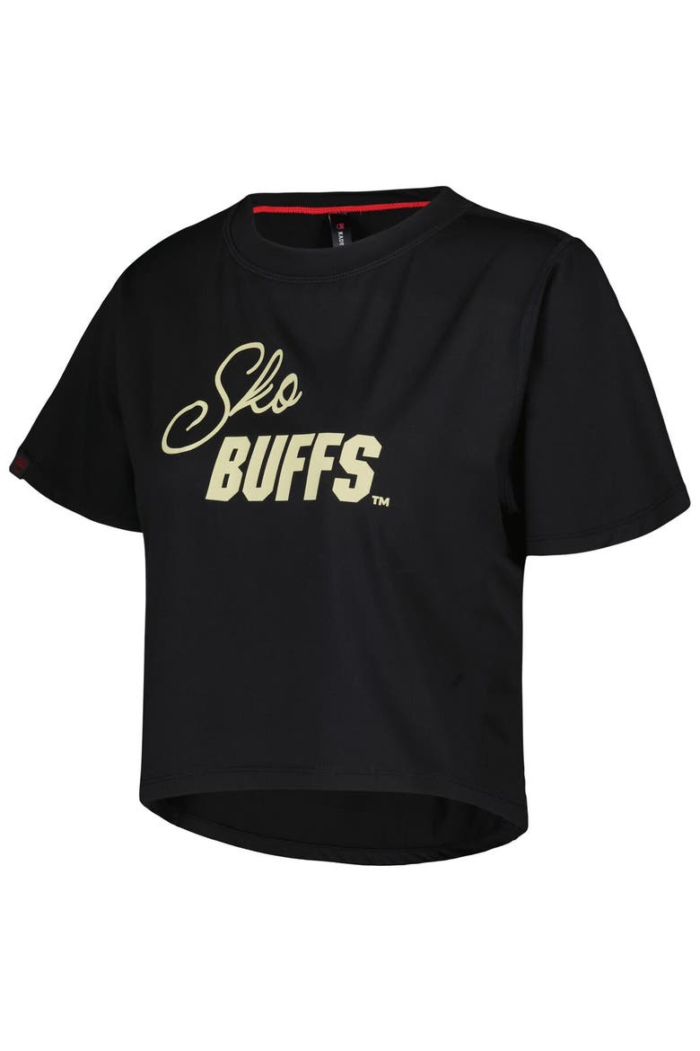 Women's Black Colorado Buffaloes Milky Silk Cropped T-Shirt, Alternate, color, Black