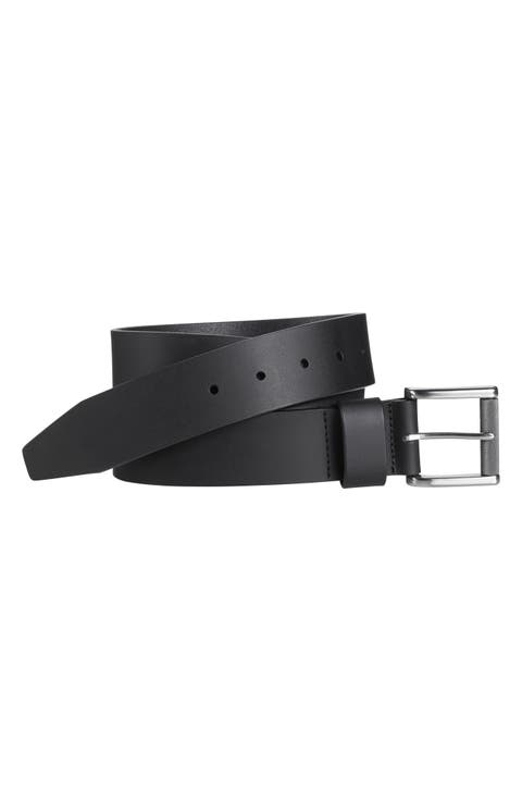 Roller Buckle Leather Belt
