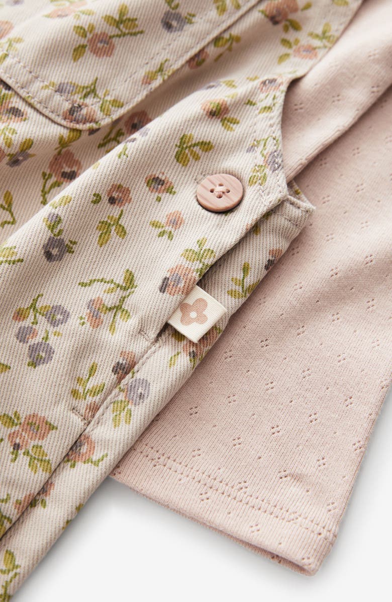 NEXT Kids' Long Sleeve Cotton T-Shirt & Floral Overalls Set, Alternate, color,