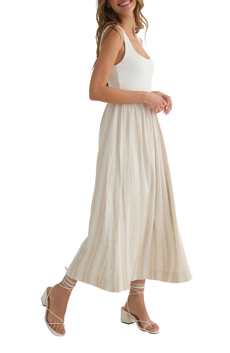Bella Dahl Stripe Mixed Media Tank Dress, Alternate, color, 