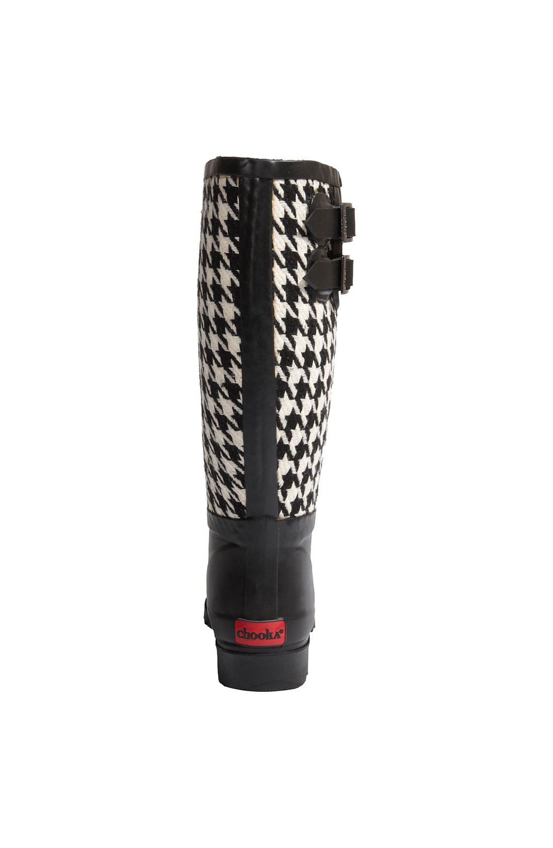 Signature Houndstooth Rain Boot, Alternate, color, BLACK