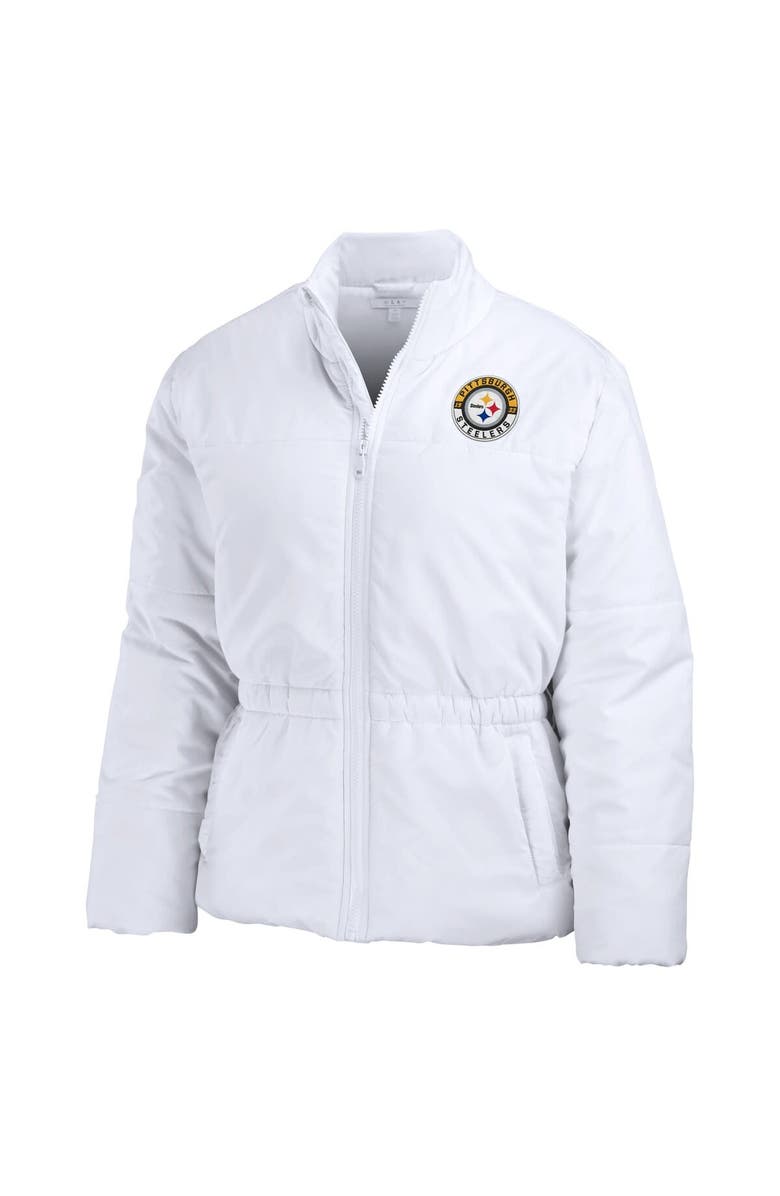 WEAR by Erin Andrews Women's WEAR by Erin Andrews White Pittsburgh Steelers Packaway Full-Zip Puffer Jacket, Alternate, color, White