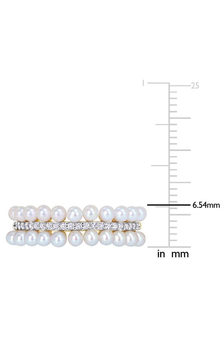 Julianna B. Cultured Pearl & Diamond Double-Row Ring 14k, Alternate, color, Pearl