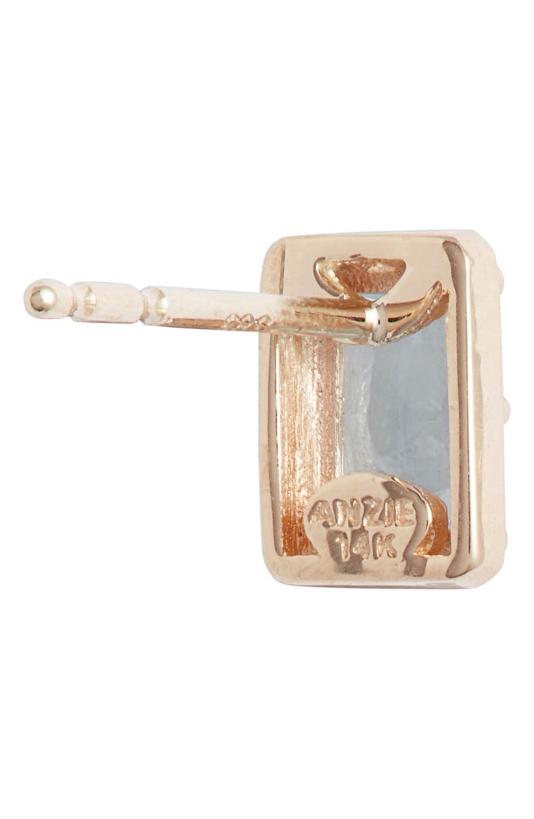 Anzie Blue Topaz Baguette Stud Earrings, Alternate, color, Yellow Gold/ Blue