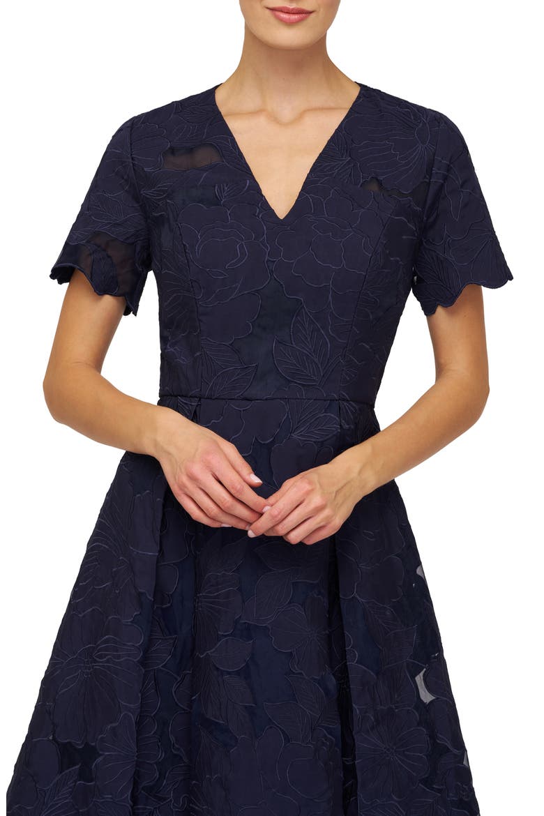 Luna Embroidered Midi Dress, Alternate, color, MIDNIGHT BLUE