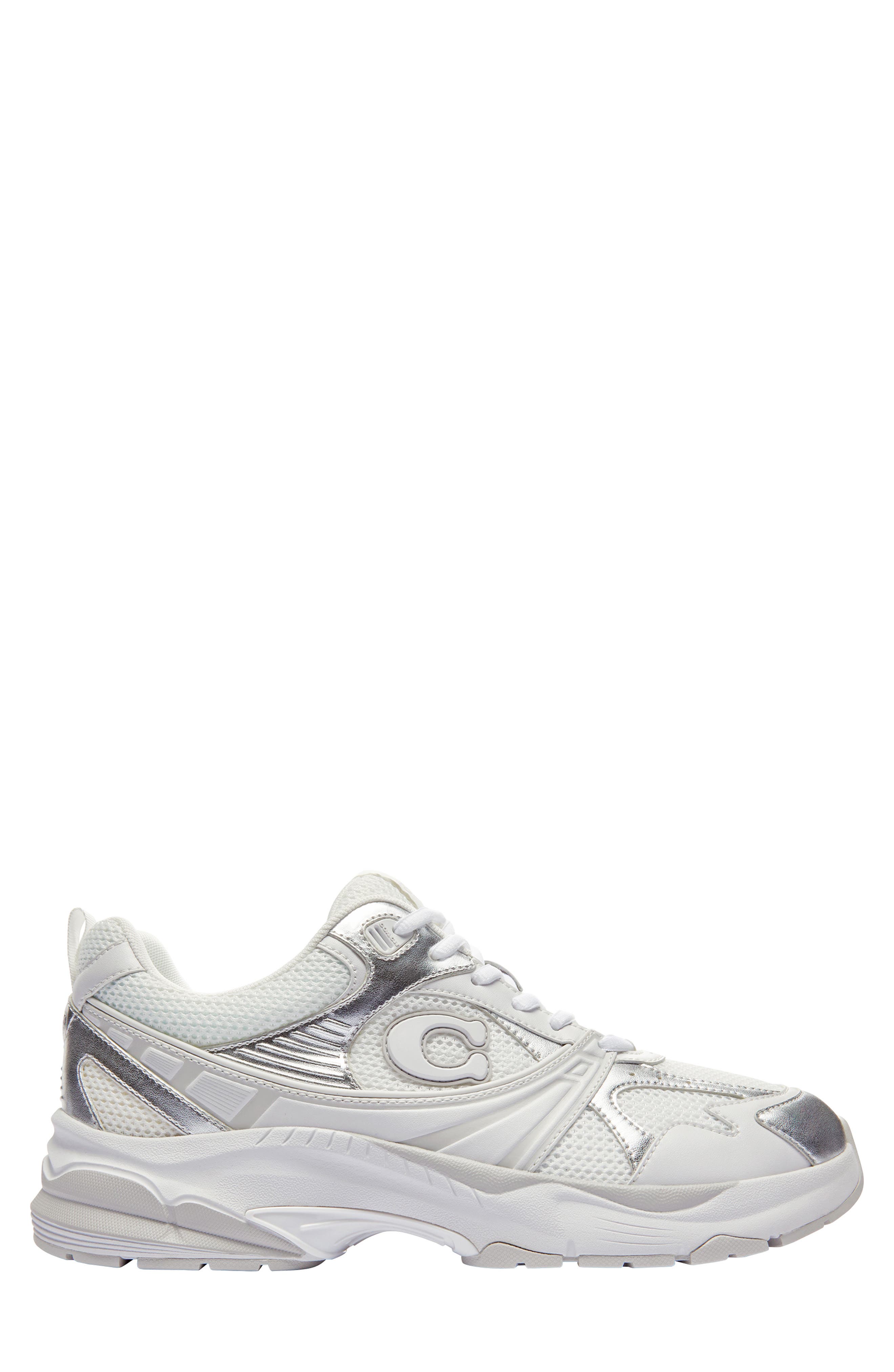 COACH Mesh Sneaker, Alternate, color, Light Grey/ Optic White