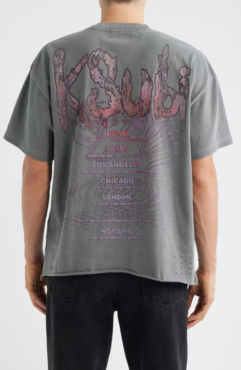 Ksubi Knotted Ekcess Oversize Graphic T-Shirt, Main, color, Charcoal
