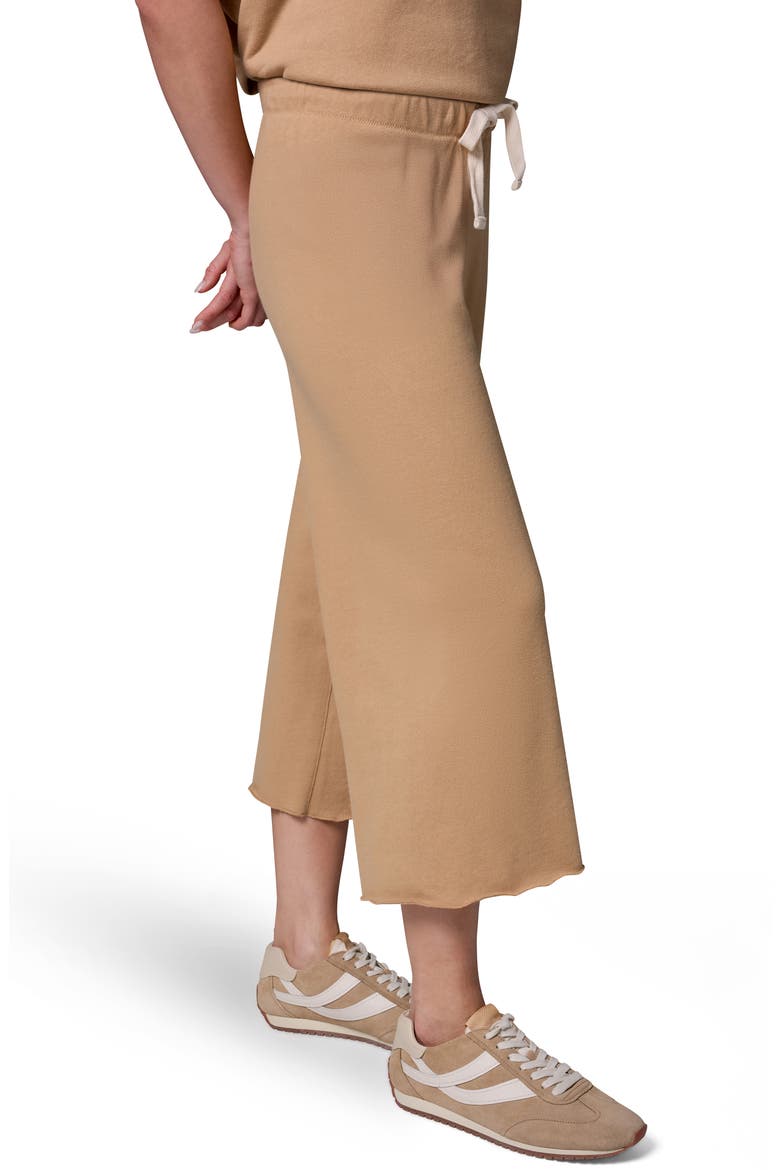 Cotton Terry Crop Drawstring Pants, Alternate, color, FAWN