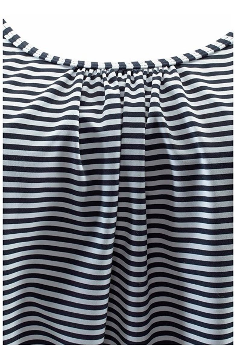 LASCANA Women's Striped Loose Tankini Top, Alternate, color, Navy Striped