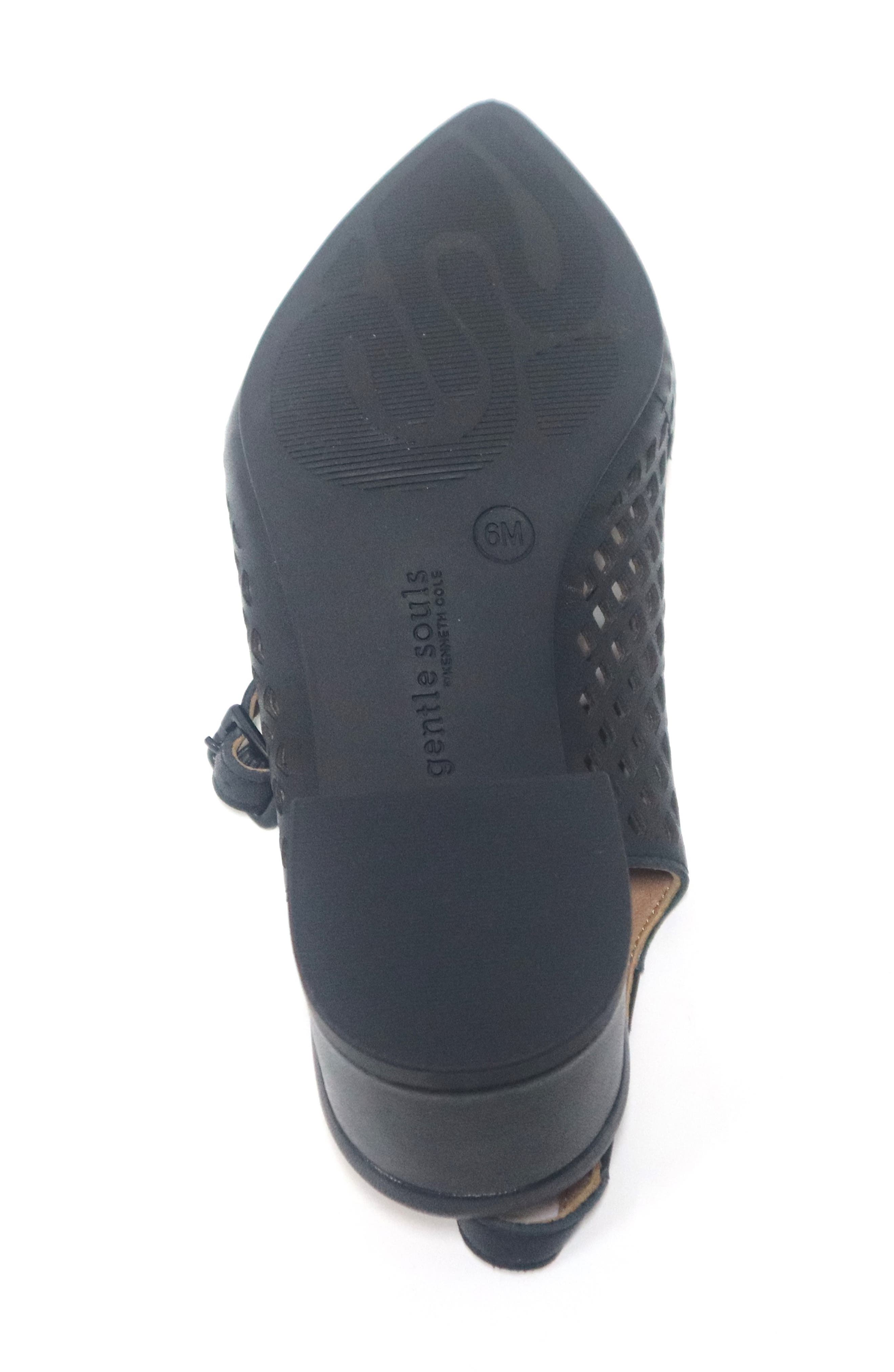 Gentle Souls Gladys Perf Slingback Pump, Alternate, color, Black Leather