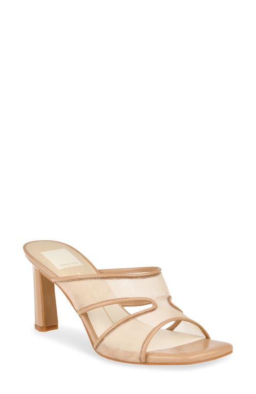 Dolce Vita Women's Gitel Crossband Slide High Heel Dress Sandals In Tan Mesh