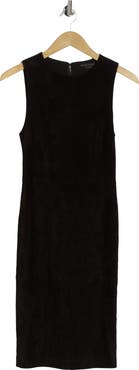 ALICE + OLIVIA Delora Suede Fitted Dress