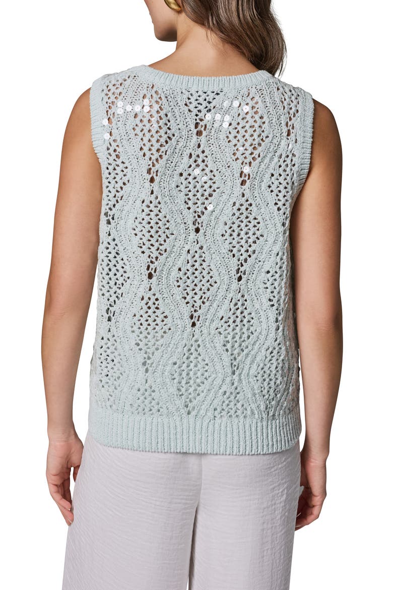 Open Stitch Sequin Sweater, Alternate, color, SKYLIGHT