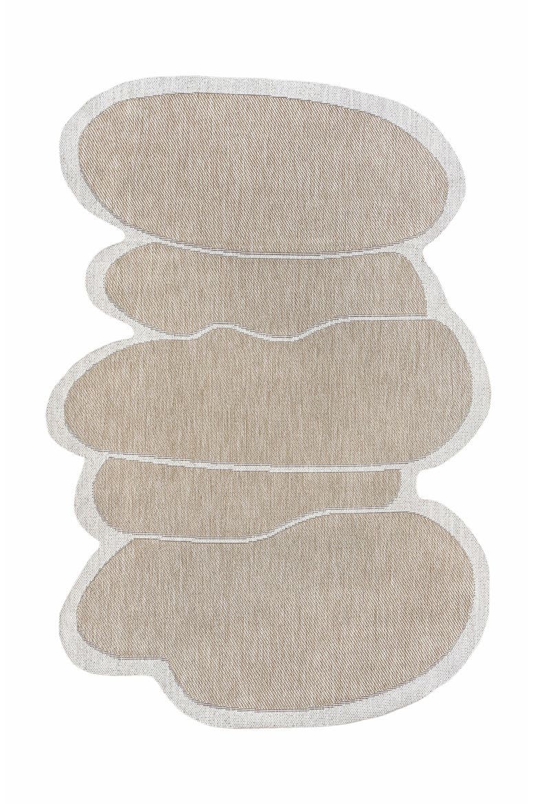 Jasper Modern Rustic Abstract Indoor/Outdoor Shaped Area Rug, Alternate, color, Beige/Cream
