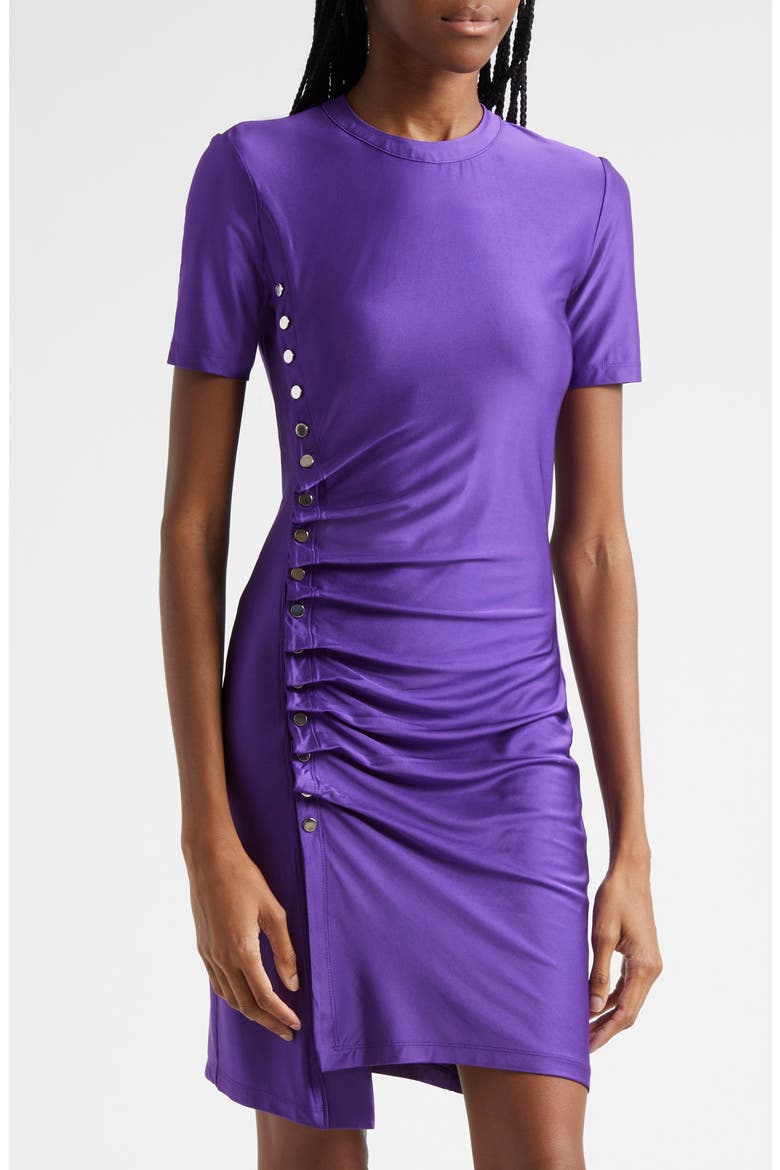 Drapé Pression Short Sleeve Minidress, Alternate, color, VIOLET
